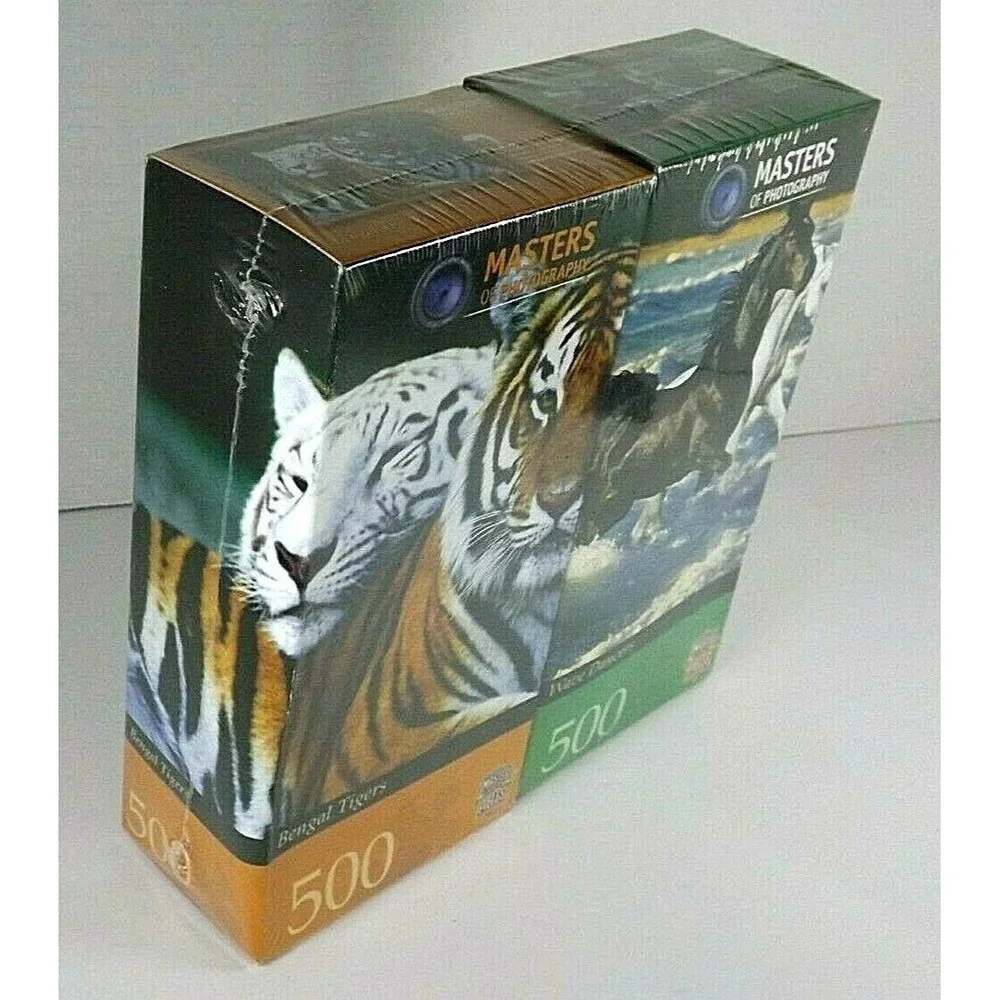 Master Pieces Jigsaw Puzzles 2 Pack Bengal Tigers & Wave Dancers Horses 500 Pcs